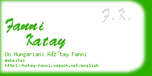 fanni katay business card